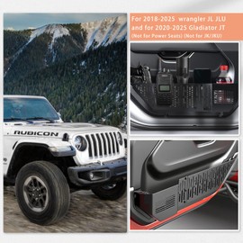 Upgraded for Jeep Wrangler accessories Metal Front Door Storage Pockets for 2018-2025 Jeep Wrangler JL JLU 4XE accessories for 2020-2025 Jeep Gladiator JT accessories Door Side Insert Organize Box