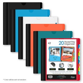 iScholar 20 Pocket Folder with Zipper Pouch, Color May Vary
