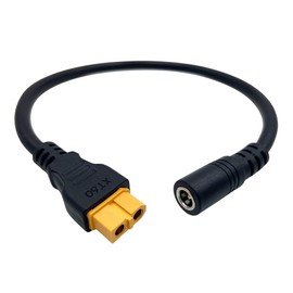 ESDEITT DC5521 Female to XT60 Female Cable 14AWG, XT60 to DC Cable Line 5.5mm X 2.1mm DC Power Cord for FPV Display Power Supply 30cm(1ft)