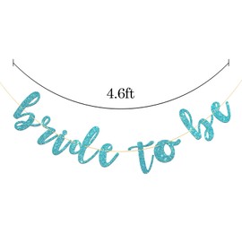 Bride to Be Banner for Bridal Shower, Engaged, Marry Party, Wedding, Hen Night Party Decorations (Blue Glitter)