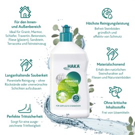 HAKA Stone Cleaner 150 Applications, Open-Pored Neutral Stone Floors and Stone Tiles, 750 ml