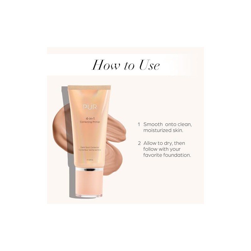 PÜR Prebase correctora 4 en 1, Corrector de manchas oscuras