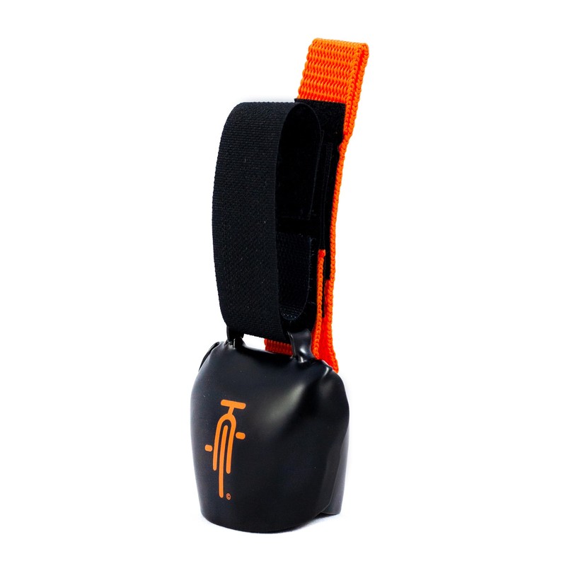 swisstrailbell® Mexico Edition Deep Black: OrangeBike, Orange Band, Bicycle Bell,