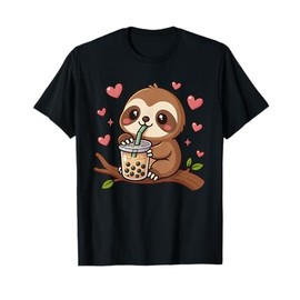 Cute Sloth Boba Tea Bubble Tea Anime Kawaii Neko Gift Idea T-Shirt