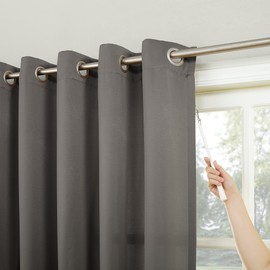 Sun Zero Barrow Energy Efficient Grommet Sliding Patio Door Curtain Panel, 100" x 84", Steel