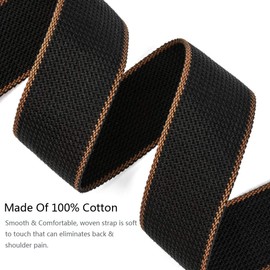 Guitar Strap 100% Soft Cotton & Artificial Leather Ends Guitar Shoulder Strap With Guitar Strap Lock and Button Headstock Adaptor