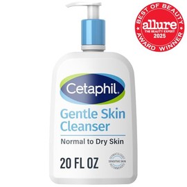 Cetaphil Limpiador suave para la piel, lavado facial hidratante, piel sensible, 20 onzas | Soap-Free, Non-Foaming, Moisturizes While Cleansing, Sensit