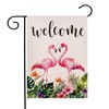 Flamingo Welcome Garden Flag 12.5x18 Inch Double Sided Outside, Spring