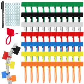 Kabelbinder Tags Bunte - 300 Stück Farbige Kabelbinder Set Kabel Organizer Beschriftung, 150mm x 3mm Verstellbare UV Beständig Mehrfarbige Selbstsichernde Kabelbinder für Kabelmanagement Gartenarbeit