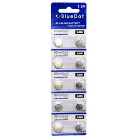 BlueDot Trading AG6 LR44 SR44 L1154 A76 LR1154 357A 1.5 Volt Alkaline Button Cell Batteries for Car Key remotes, Calculators, Watches, and Other Small Electronics, 10-Count