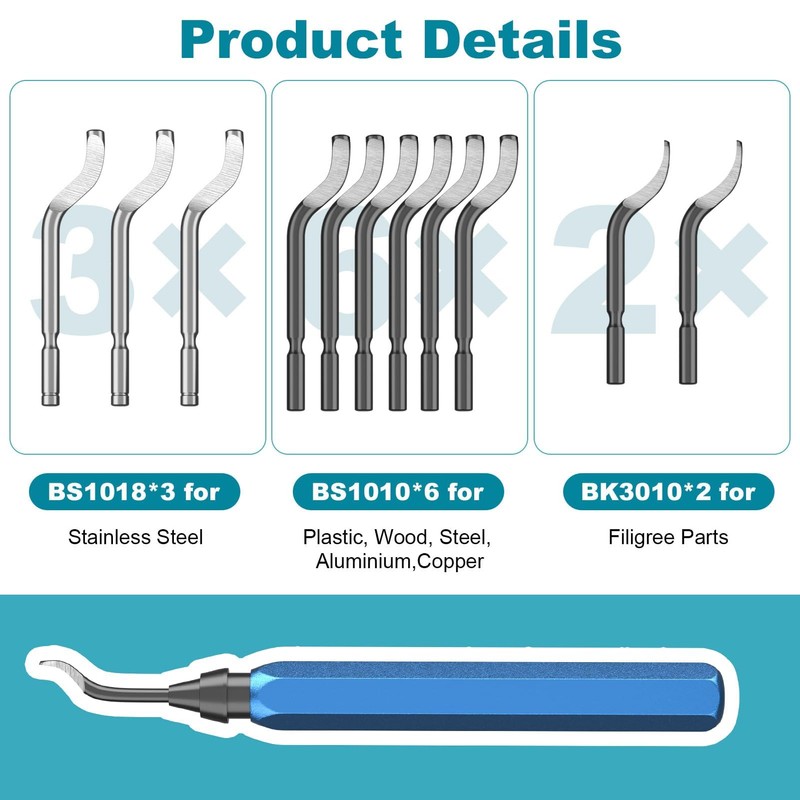 NEUTYPECHIC Pack of 11 Deburring Tool 3D Printing 3 Blade