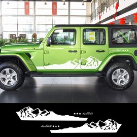 Calcomanías para Coche 2 Uds Montaña Todoterreno Auto Decoración del Cuerpo Pegatinas Coche Puerta Lateral Gráfico Vinilo Calcomanías para Jeep Wrangler Tj Rubicon