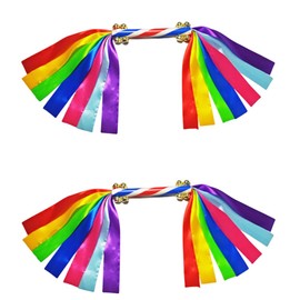 GYWHOOFT Cheerleading Pom Poms,2 pcs Cheerleading Pom Pom Cheer Pom Poms Stage Performance Props Ribbon Sticks Cheering Pom Poms Cheer Poms Props Cheer Pom Dancing Streamers Gymnastics