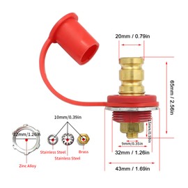 250A Remote Battery Terminals 3/8", Stud Battery Charger Jumper Post Pile with Cover Battery Charging Jump Post for Auto Car RV Truck Marine Red Black UL94 V‑0 Fire Rating