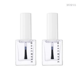 Wake Make Shiny Glossy Longevity Increase Nail Gun Top and Base Coat Gel Top 8ml 2pcs / 웨이크메이크 반짝광택 유지력업 네일건 탑 앤 베이스코트 젤탑 8ml 2개