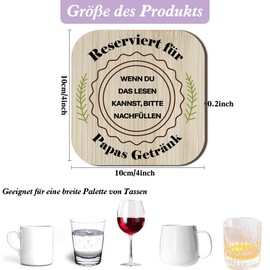 Geschenke für Papa Geschenk Geburtstag Vater Geschenk Vatertagsgeschenke für Papa Personalisiert Untersetzer Holz Weihnachten Lustige Männer Geschenke