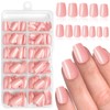 LoveOurHome 288pc Nude Coffin Press on Nails Short Fake Nails