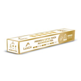 LuxLiv ® 17.7" / 45cm Extra Wide 131 ft / 40m Premium Heavy Duty 20 Micron Thick Kitchen Foil Catering Aluminum Tin Foil Roll Aluminium