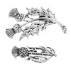 GALPADA Double Scottish Thistle Brooch 2pcs Antique Silver Tone Scottish