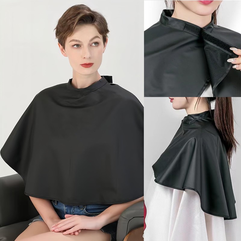 Tibapla 2Pcs Short Makeup Capes, Waterproof Nylon Barber Cape, Hair