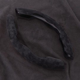 QOTSTEOS 2 Pcs Steering Wheel Cover Men Women Anti Slip Car Accessories Solid Suede Steering Wheel Cover