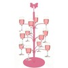 Hebaogugu Wine Glass Holder, Pink Bow Champagne Drink Tower Rack,