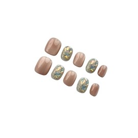 Yabonica 1000 Times Reusable Press On False Nails Square, Handmade Press on Nails Short 10 Pcs-Wear Comfortably (019, S)