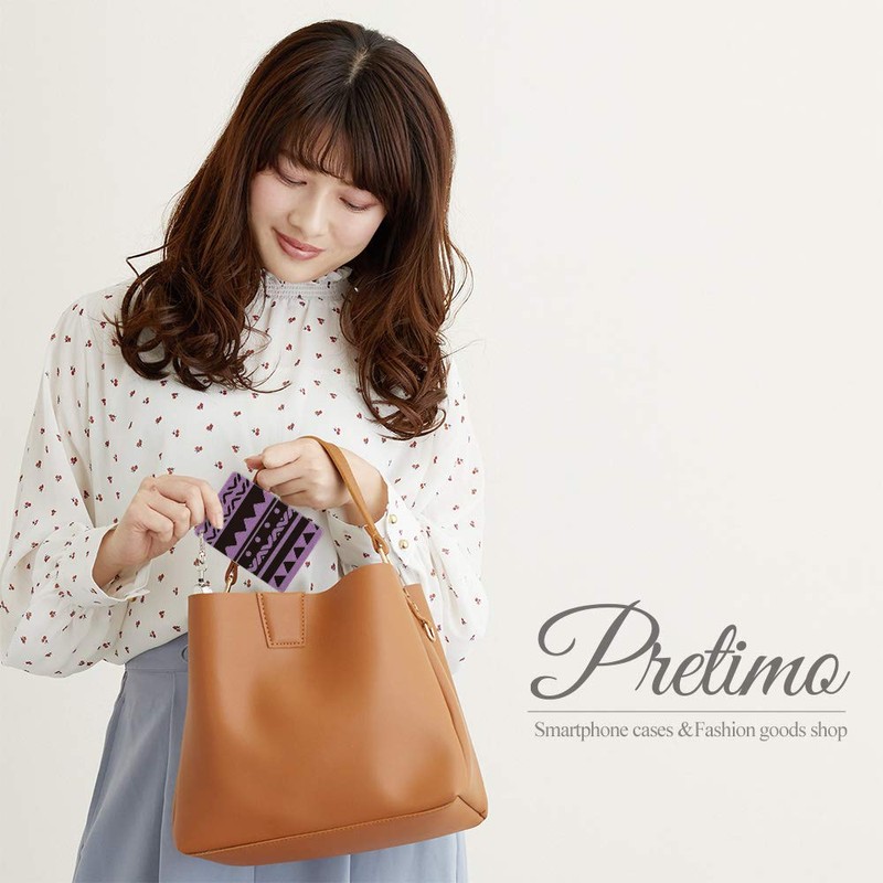 [Pretimo] Pass Case, 1 Pocket, Reel Included, Native Pattern, Purple,