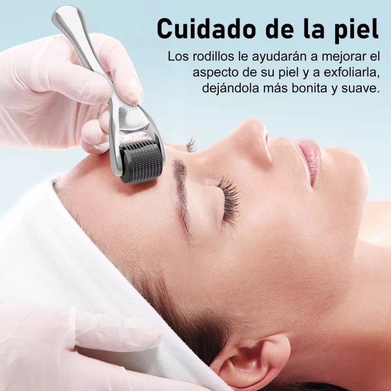 4 Dermaroller Facial Barba Titanio Skincare Rodillo Facial
