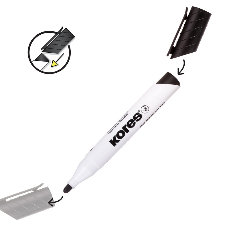 Kores XW1 Dry Wipe Bullet Tip Whiteboard Marker - Black
