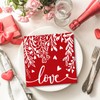 JarThenaAMCS 100Pcs Valentine's Day Luncheon Napkin Love Heart Leaves Disposable