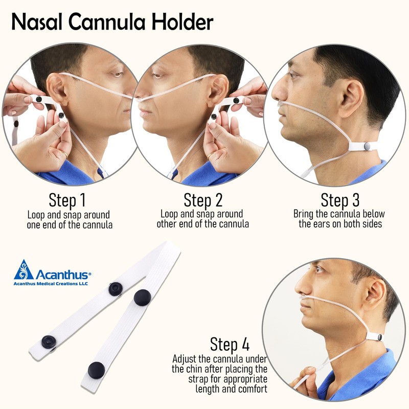 Acanthus - Nasal Cannula Holder - Adjustable Oxygen Tube Holder