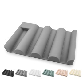 Soap Dish for Shower, Bathroom & Kitchen – Non-Slip, Self-Draining Design to Keep Soap Dry, Extend Soap Life – Easy to Clean, Compact & Durable (Grey, 2 pcs)