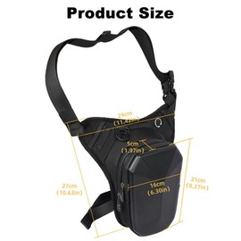 Vechkom Drop Leg Bag Waist Pack - Hip Waterproof Outdoor Adjustable Belt Motorcycle Crossbody Thigh Bag with Quick-Access Storage for Men Women Hiking Cycling Travel Hiking Fishing(Black)