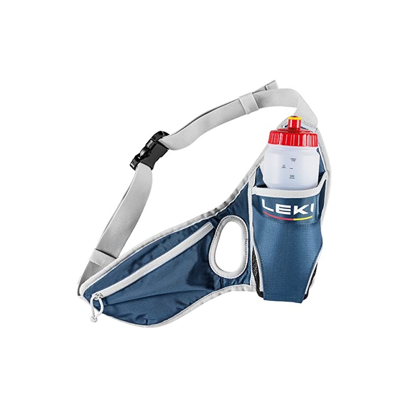 LEKI Drinkbelt Blue - Practical Adjustable Hydration Belt, Size One