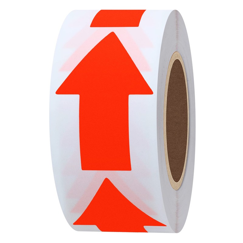 Hybsk Fluorescent Red Arrows Stickers Total 500 Stickers per Roll