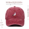 Generisch Vintage Baseball Cap with Dove Embroidery, Adjustable 56-58 cm,