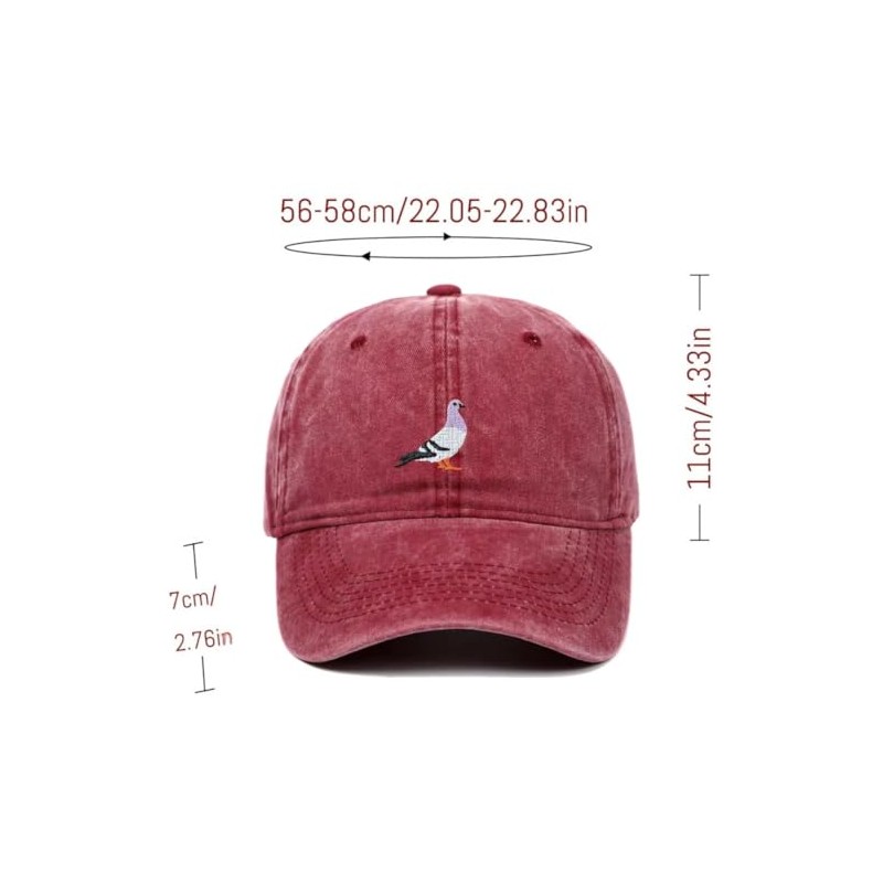 Generisch Vintage Baseball Cap with Dove Embroidery, Adjustable 56-58 cm,