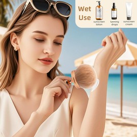 Extra Large Body Makeup Brush for Tan, Tanning Brush, Self Tan Bronzing brush for Body and Face, Suncreen Powder Foundation Blusher Applicator, Oval Bronzer Make Up Brushes, Bronze