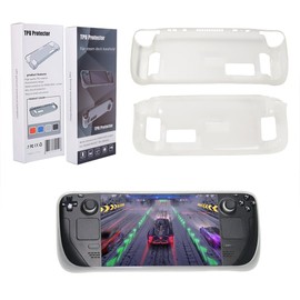 Steam Deck Cover TPU Protective Case for Steam Deck LCD (2022) / OLED (2023) - Shock-Absorption, Non-Slip and Anti-Scratch Design - White