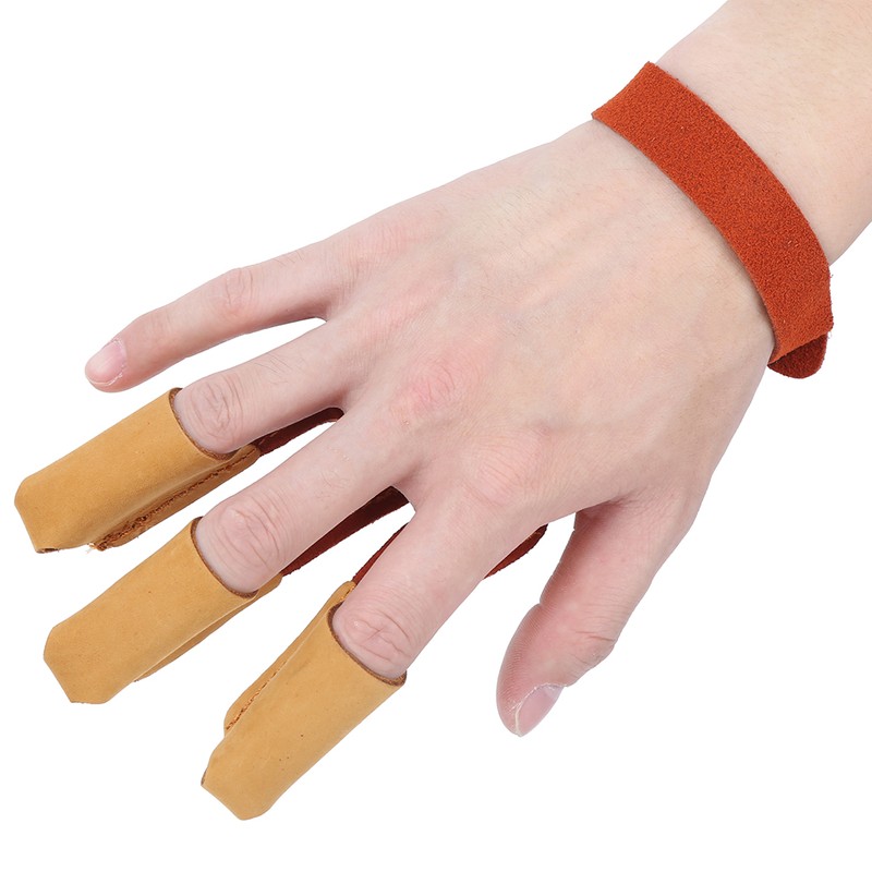 Outdoor Three Finger Guard Glove Traditional Recurved Bow Shooting Archery