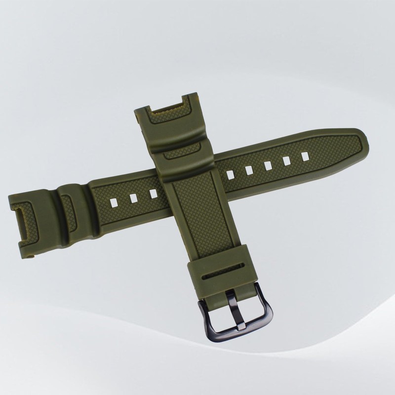Waterproof Natural Resin Replacement Watch Band for Casio Sport SGW-100