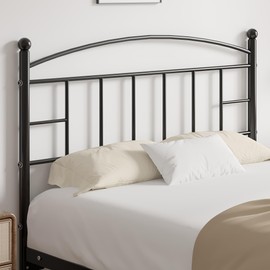 VECELO Metal Full Size Headboard, Arching Lines Design - 42.91 Inches Tall, Easy to Assembly,Modern Farmhouse Style Steel Full Headboard Only for Bedroom - Black, Full