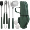 POLIGO 7pcs Golf-Club Style Grill Accessories Kit with Rubber Handle