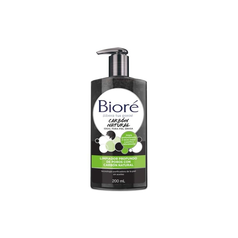 Bioré Limpiador Profundo de Poros con Carbon Natural, 200 ml