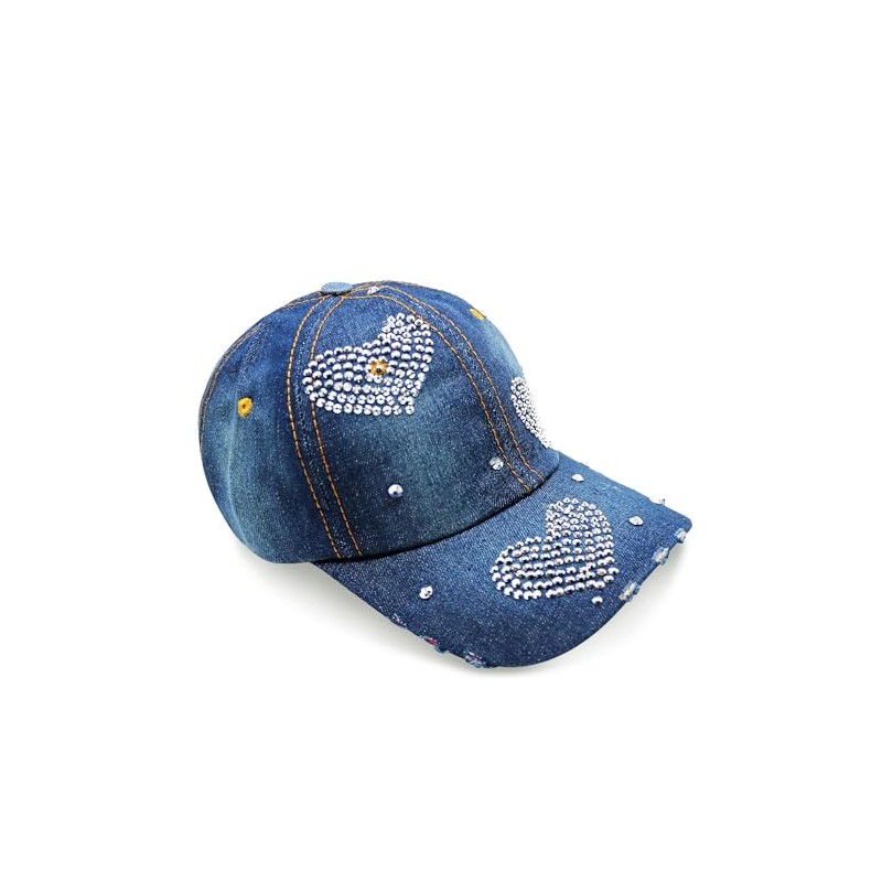Topstyle Jeans Cap in Vintage Style with Star and Rhinestones,