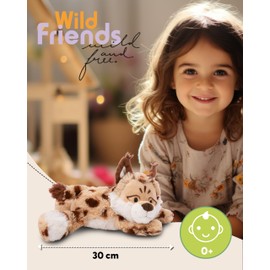 NICI Wild Friends Cuddly Toy Lynx Lyka 30 cm - Cute Stuffed Toy for Cuddling, Playing and Loving, Sustainably Produced Plush Toy - 49807