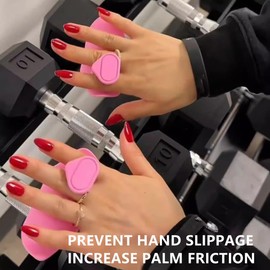 Weight Lifting Gloves for Men Wome 2pcs, Gym Hand Grips, Rubber Gym Weightlifting Anti-Slip Workout Grips for Gym Training and Exercise, Weight Lifting, Dumbbell, Dead Lift, Bar Pad Pull Up Pink