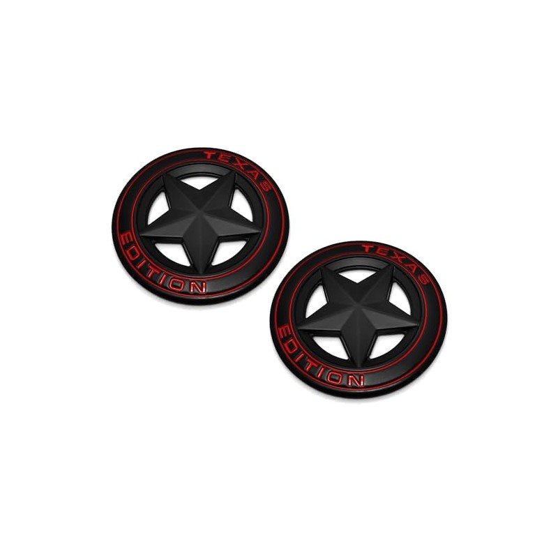 PTDecals 2PCS Texas Star Emblem Texas Edition Auto Car Badge