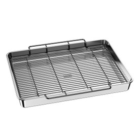 Baker's Secret Non-Toxic Large Roasting Pan 18" with Rack, Roaster 100% Recycled Aluminum, Turkey Roasting Pan, Vegetables, Poultry - The Natural Aluminum Collection PFOA, PFOS, and PTFE free